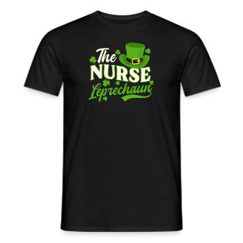 St Patricks Day infirmière l’infirmière lutin - T-shirt homme - noir - Devant - AI Model Male 178 light (178cm)