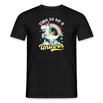Licorne Il est temps d’être licorne - T-shirt homme - noir - Devant - AI Model Male 178 light (178cm)