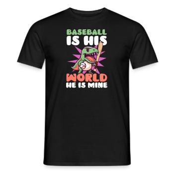 Baseball Mom est son monde, il est le mien - T-shirt homme - noir - Devant - AI Model Male 178 light (178cm)