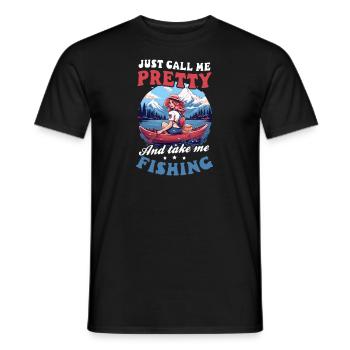 Fischer nennen mich hübsch, nehmen mich mit beim Angeln - Männer T-Shirt - Schwarz - Vorne - AI Model Male 178 light (178cm)