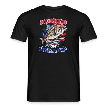 Fischer Süchtig Nach Angelflagge - Männer T-Shirt - Schwarz - Vorne - AI Model Male 178 light (178cm)