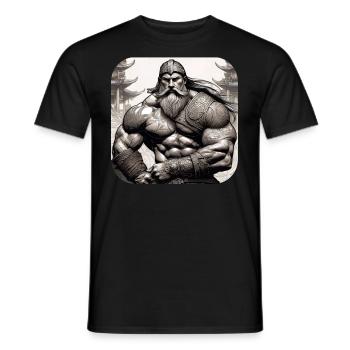 Stolzer Wikinger Krieger Germane - Männer T-Shirt - Schwarz - Vorne - AI Model Male 178 light (178cm)