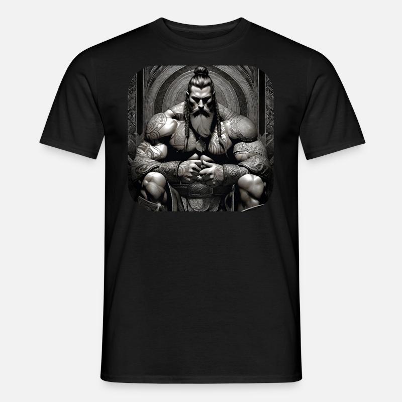 Stolzer Wikinger Krieger Germane - Männer T-Shirt - Schwarz