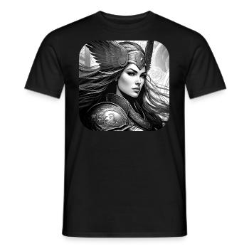 Stolze Wikingerin Germanin Schildmaid - Männer T-Shirt - Schwarz - Vorne - AI Model Male 178 light (178cm)