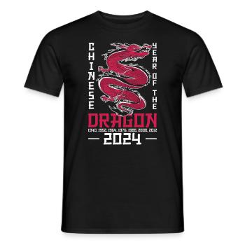 Année chinoise du Dragon 2024 Chinois - T-shirt homme - noir - Devant - AI Model Male 178 light (178cm)