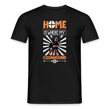 Accueil - Black and Tan Coonhound - T-shirt homme - noir - Devant - AI Model Male 178 light (178cm)