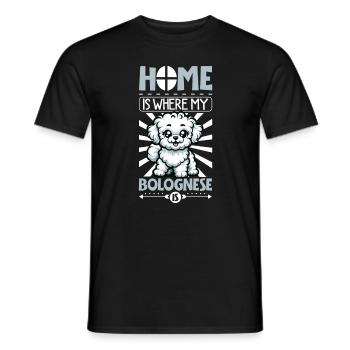 Zuhause - Bologneser - Männer T-Shirt - Schwarz - Vorne - AI Model Male 178 light (178cm)