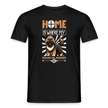 Zuhause - Bouvier des Ardennes - Männer T-Shirt - Schwarz - Vorne - AI Model Male 178 light (178cm)