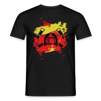 Feuerwehr Design mit Feuerwehrhelm - Männer T-Shirt - Schwarz - Vorne - AI Model Male 178 light (178cm)