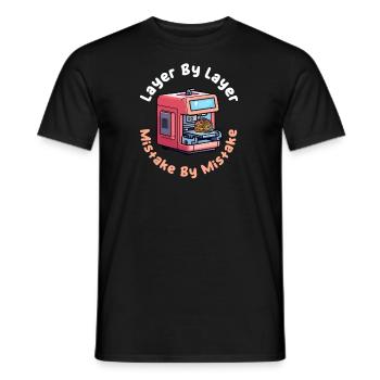 Impression 3D couche par couche, erreur par erreur - T-shirt homme - noir - Devant - AI Model Male 178 light (178cm)