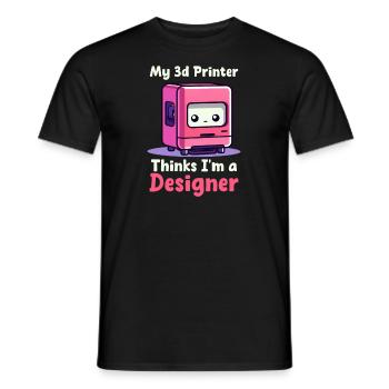 Impression 3D Mon imprimante 3D me prend pour un designer - T-shirt homme - noir - Devant - AI Model Male 178 light (178cm)