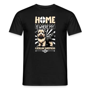 Zuhause - Gos d’Atura Català - Männer T-Shirt - Schwarz - Vorne - AI Model Male 178 light (178cm)