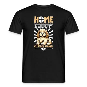 Home - Clumber Spaniel - Men's T-Shirt - black - Front - AI Model Male 178 light (178cm)