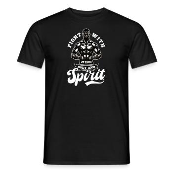 Combat de Krav Maga avec l’, le corps et l’ - T-shirt homme - noir - Devant - AI Model Male 178 light (178cm)