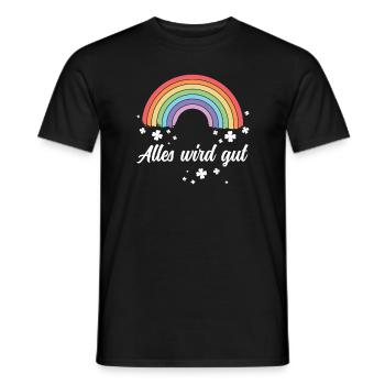 Regenbogen - Alles wird gut! - Männer T-Shirt - Schwarz - Vorne - AI Model Male 178 light (178cm)