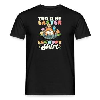 Cat Easter Easter Egg Hunt Outfit - Men's T-Shirt - black - Front - AI Model Male 178 light (178cm)
