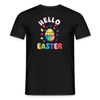 Chat Pâques Bonjour Pâques - T-shirt homme - noir - Devant - AI Model Male 178 light (178cm)