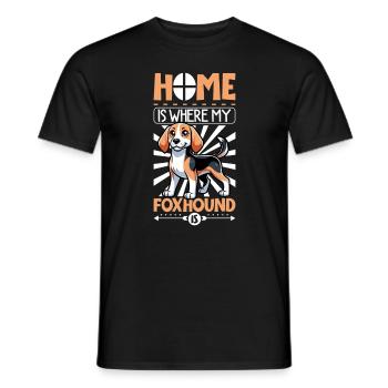 Zuhause - English Foxhound - Männer T-Shirt - Schwarz - Vorne - AI Model Male 178 light (178cm)