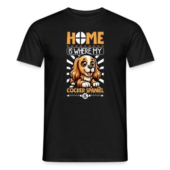 Zuhause - English Cocker Spaniel - Männer T-Shirt - Schwarz - Vorne - AI Model Male 178 light (178cm)