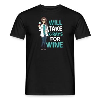 Radiologe wird Röntgenaufnahmen für Wein machen - Männer T-Shirt - Schwarz - Vorne - AI Model Male 178 light (178cm)