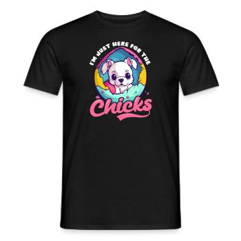 Dog Easter Here For Chicks Puppy - Men's T-Shirt - black - Front - AI Model Male 178 light (178cm)