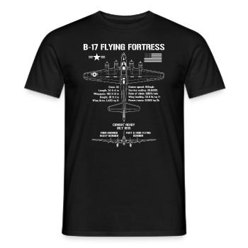 B-17 fliegende Festung Spezifikationen Militärflug - Männer T-Shirt - Schwarz - Vorne - AI Model Male 178 light (178cm)