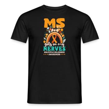 MS-Bewusstsein MS geht mir auf die Nerven - Männer T-Shirt - Schwarz - Vorne - AI Model Male 178 light (178cm)