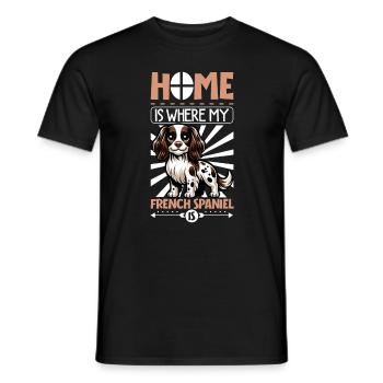 Zuhause - Epagneul Français - Männer T-Shirt - Schwarz - Vorne - AI Model Male 178 light (178cm)
