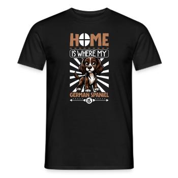 Zuhause - Deutscher Wachtelhund - Männer T-Shirt - Schwarz - Vorne - AI Model Male 178 light (178cm)