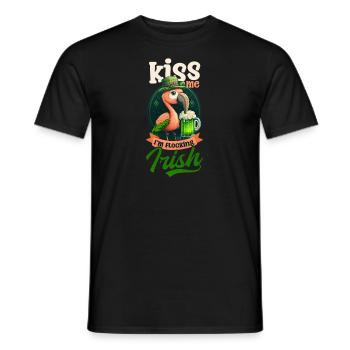 Flamant rose irlandais St Patricks baiser je suis floquage irlandais - T-shirt homme - noir - Devant - AI Model Male 178 light (178cm)