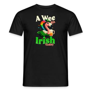 Flamant rose irlandais St Patricks un peu irlandais - T-shirt homme - noir - Devant - AI Model Male 178 light (178cm)