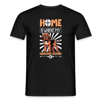 Zuhause - Hannoverscher Schweißhund - Männer T-Shirt - Schwarz - Vorne - AI Model Male 178 light (178cm)