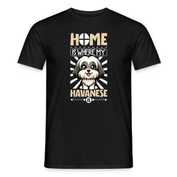 Accueil - Bichon Havanais - T-shirt homme - noir - Devant - AI Model Male 178 light (178cm)