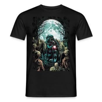Zombie Hunter - Men's T-Shirt - black - Front - AI Model Male 178 light (178cm)