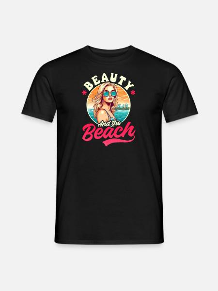 Summer Vacation Beauty And Beach - Men's T-Shirt - black