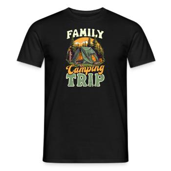 Summer Vacation Family Camping Trip - Men's T-Shirt - black - Front - AI Model Male 178 light (178cm)