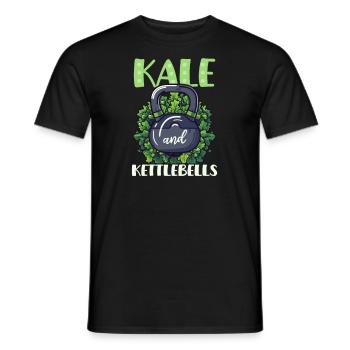 Athlète végétalien Kale et kettlebells - T-shirt homme - noir - Devant - AI Model Male 178 light (178cm)