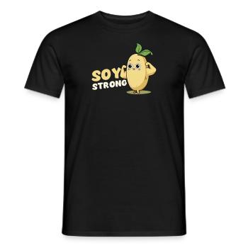 Veganer Sportler Soja Starker Flexbizeps - Männer T-Shirt - Schwarz - Vorne - AI Model Male 178 light (178cm)