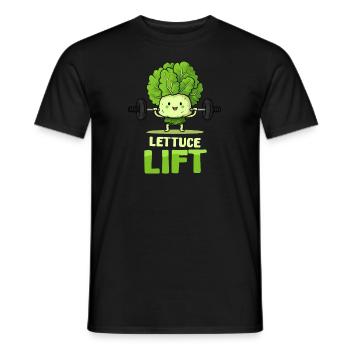 Laitue athlétique végétalienne Lift - T-shirt homme - noir - Devant - AI Model Male 178 light (178cm)