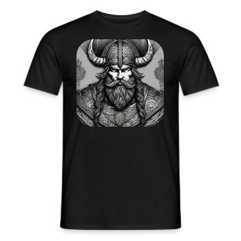 Proud Viking Warrior Germanic - Men's T-Shirt - black - Front - AI Model Male 178 light (178cm)