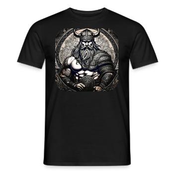 Fier guerrier viking germanique - T-shirt homme - noir - Devant - AI Model Male 178 light (178cm)