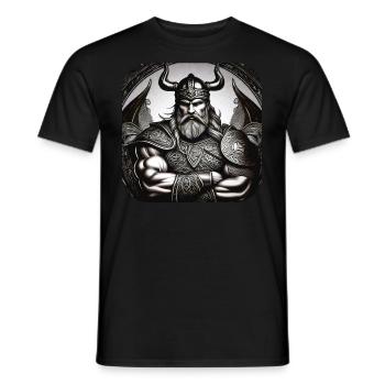 Proud Viking Warrior Germanic - Men's T-Shirt - black - Front - AI Model Male 178 light (178cm)