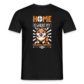 Zuhause - Islandhund - Männer T-Shirt - Schwarz - Vorne - AI Model Male 178 light (178cm)