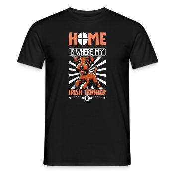 Home - Irish Terrier - Men's T-Shirt - black - Front - AI Model Male 178 light (178cm)