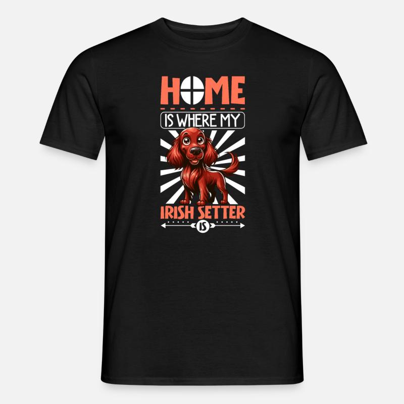 Zuhause - Irish Red Setter - Männer T-Shirt - Schwarz