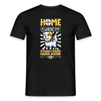 Accueil - Lévrier d’Istrie à poil dur - T-shirt homme - noir - Devant - AI Model Male 178 light (178cm)