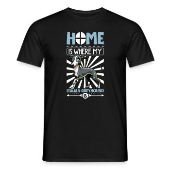 Zuhause - Italienisches Windspiel - Männer T-Shirt - Schwarz - Vorne - AI Model Male 178 light (178cm)