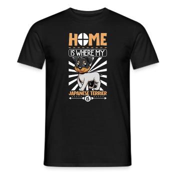Accueil - Terrier japonais - T-shirt homme - noir - Devant - AI Model Male 178 light (178cm)