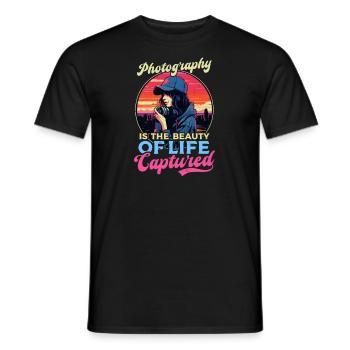 Photography Beauty Of Life Captured - Men's T-Shirt - black - Front - AI Model Male 178 light (178cm)