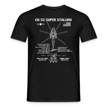 CH-53 Super Stallion Attack Hubschrauberspezifikat - Männer T-Shirt - Schwarz - Vorne - AI Model Male 178 light (178cm)